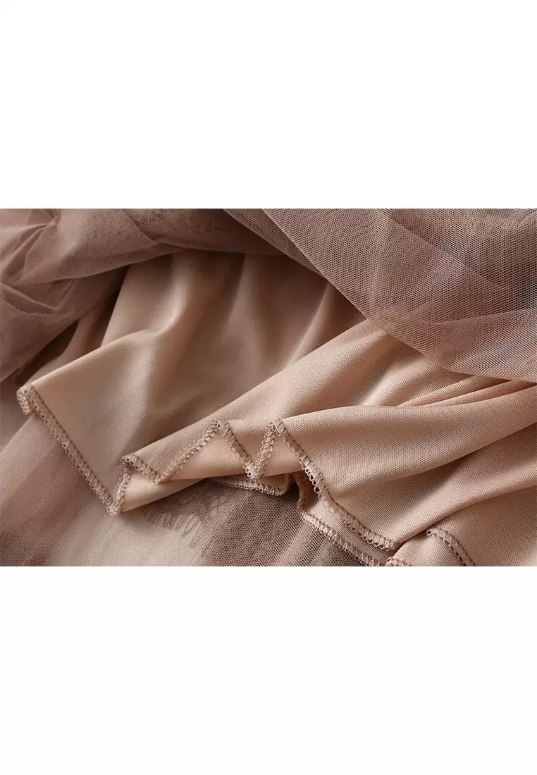 Spring/Summer High Waist Lace Stitching Mesh Skirt AF8585