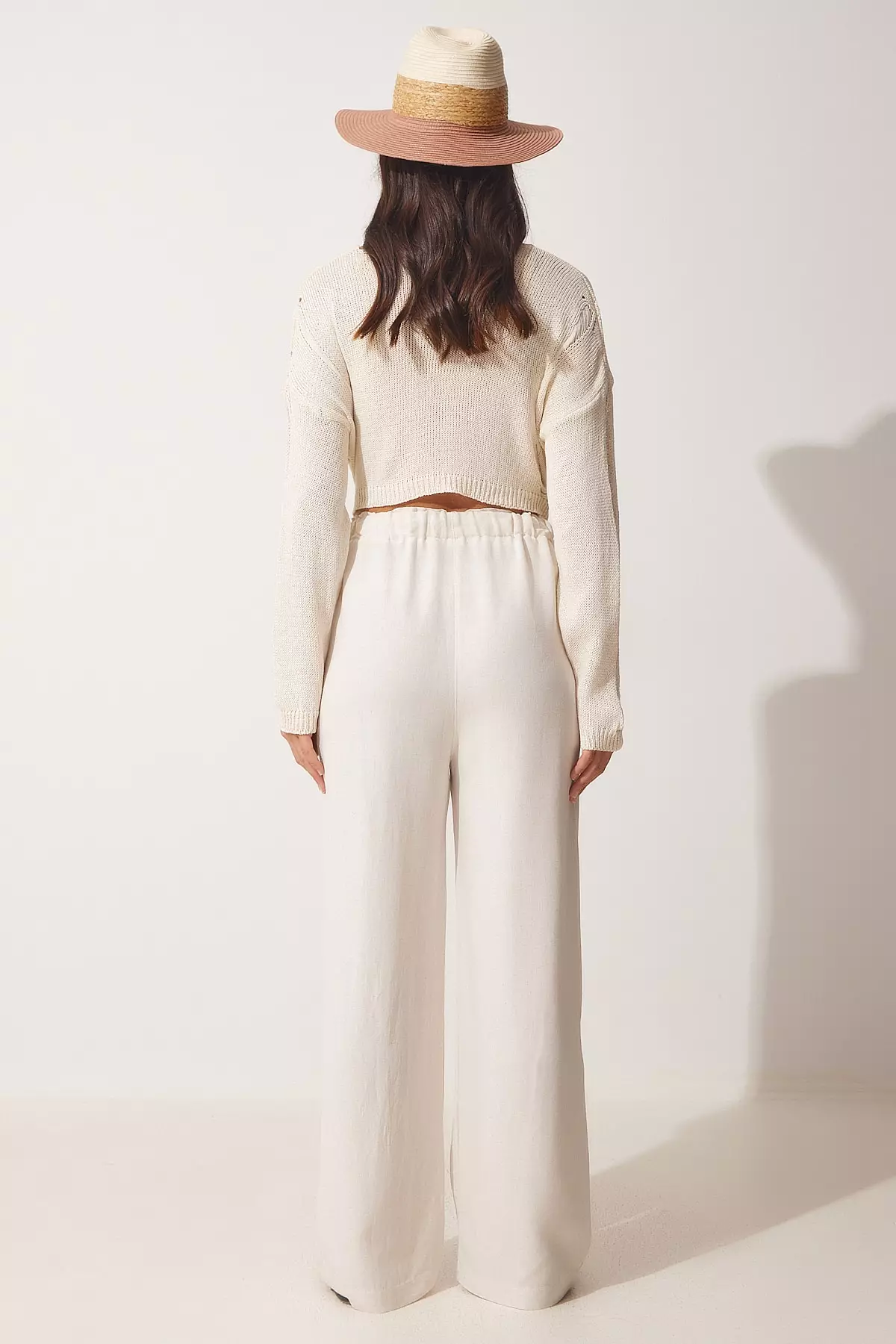 White wide leg palazzo on sale pants