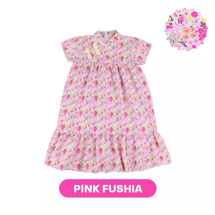 Mooi Dress Anak Perempuan Lunar Collection Rosie Cheongsam Dress - Pink Fushia