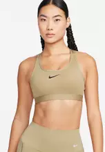 Nike Performance BRA - Medium support sports bra - cargo khaki/white/khaki  