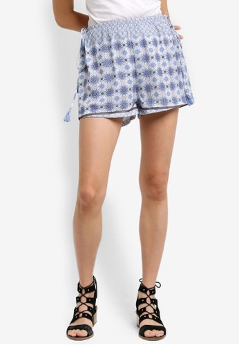 Love Printed Shorts With Tassels
