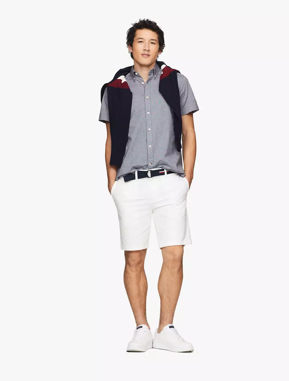 TOMMY HILFIGER - Belted Twill 9" Club Short - White - White