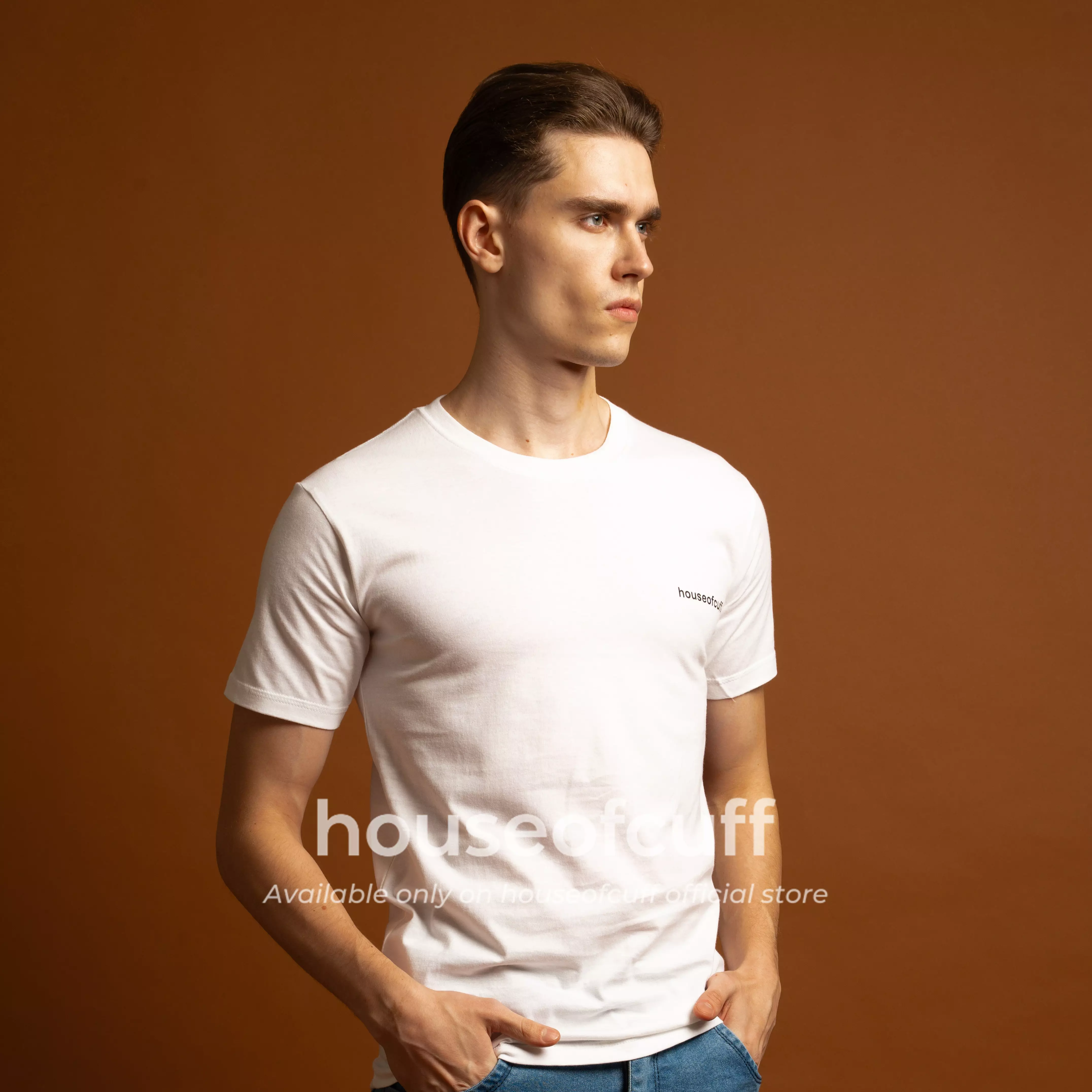 Houseofcuff Kaos Lengan Pendek Katun Kombed 30s Garuda Peta Indonesia Putih