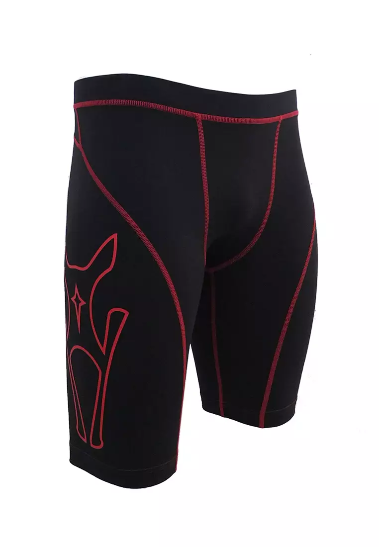 Red on sale compression shorts