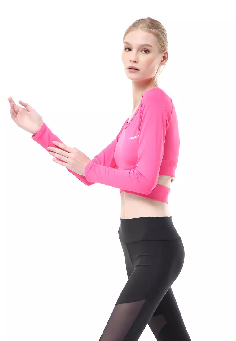 Felisa Baju Senam Aerobik Atasan Wanita Long Sleeve Premium Quality - Pink