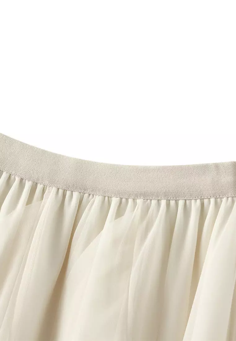 Ruffles Gauze Maxi Skirt AF-D8808