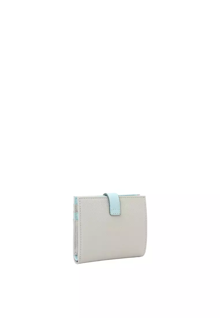 Snap Button Wallet - Light Grey