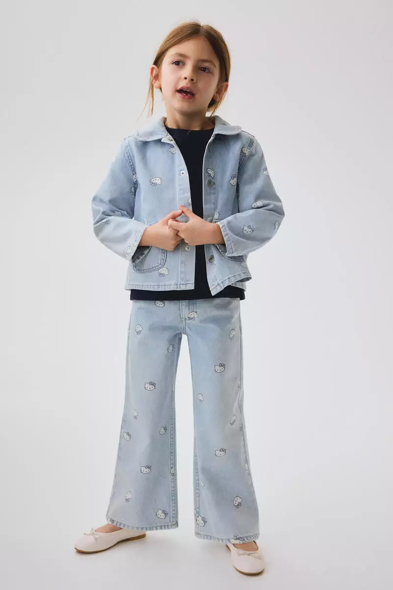 Printed Wide Leg Jeans
