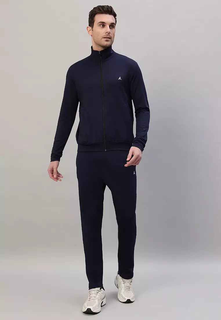 男士海軍藍訓練運動慢跑褲