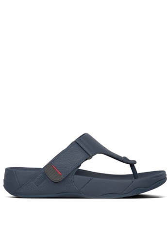 Fitflop navy FitFlop TRAKK II Men's Leather Toe-Post Sandals - Navy (279-005) 26189SHE3CFDA4GS_1