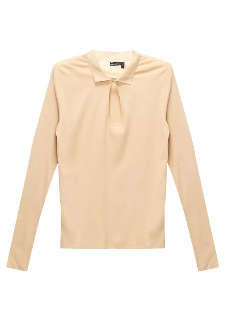 Jual ASOS Design Muscle Long Sleeve Rib Polo With Clasp Original