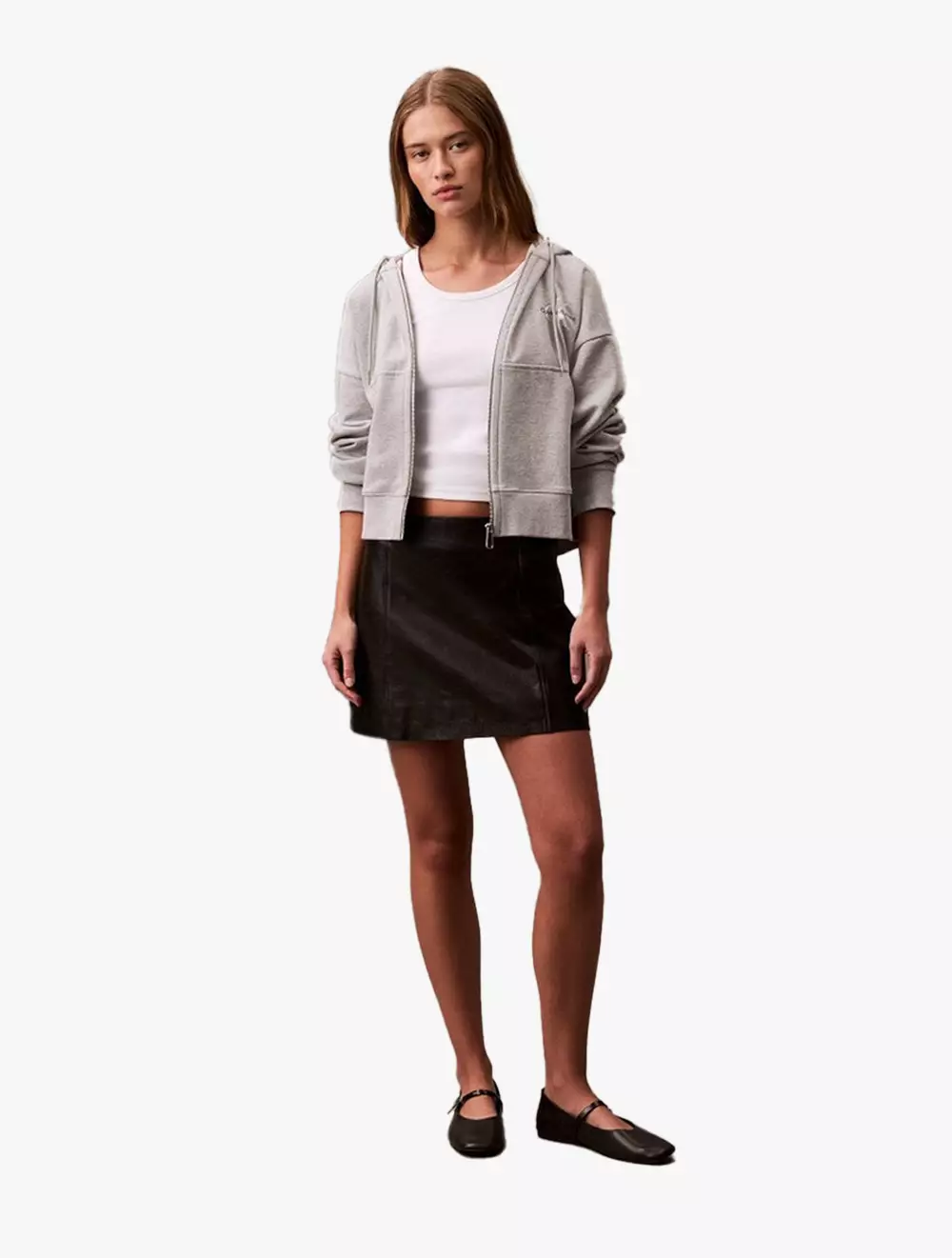 Calvin Klein - Monogram logo French terry hooded jacket