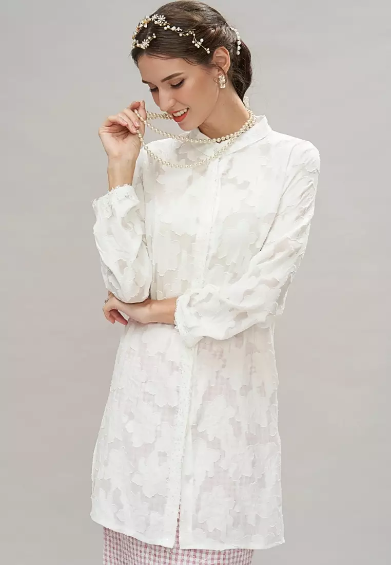 Loveaisyah Black Chiffon High Neck Top & Floral Yellow Chiffon Jacquard Skirt