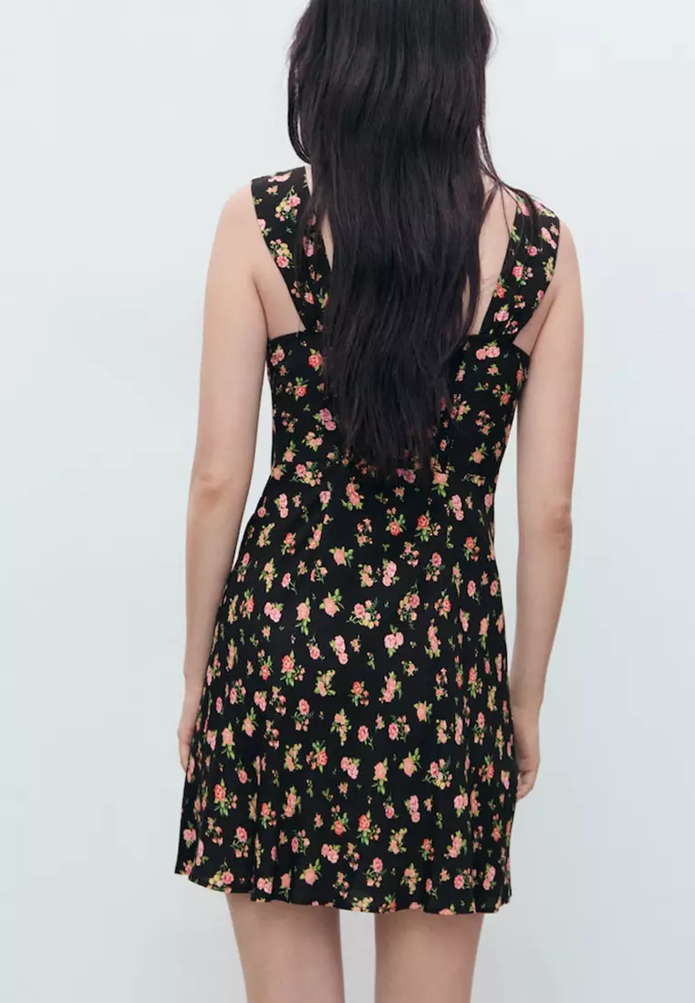 Short Dress With Ruched Neckline