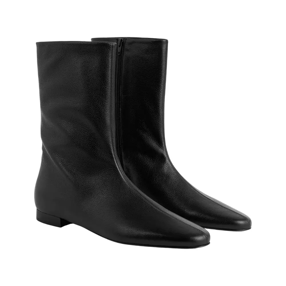 Ankle Boots Grained Leather Black