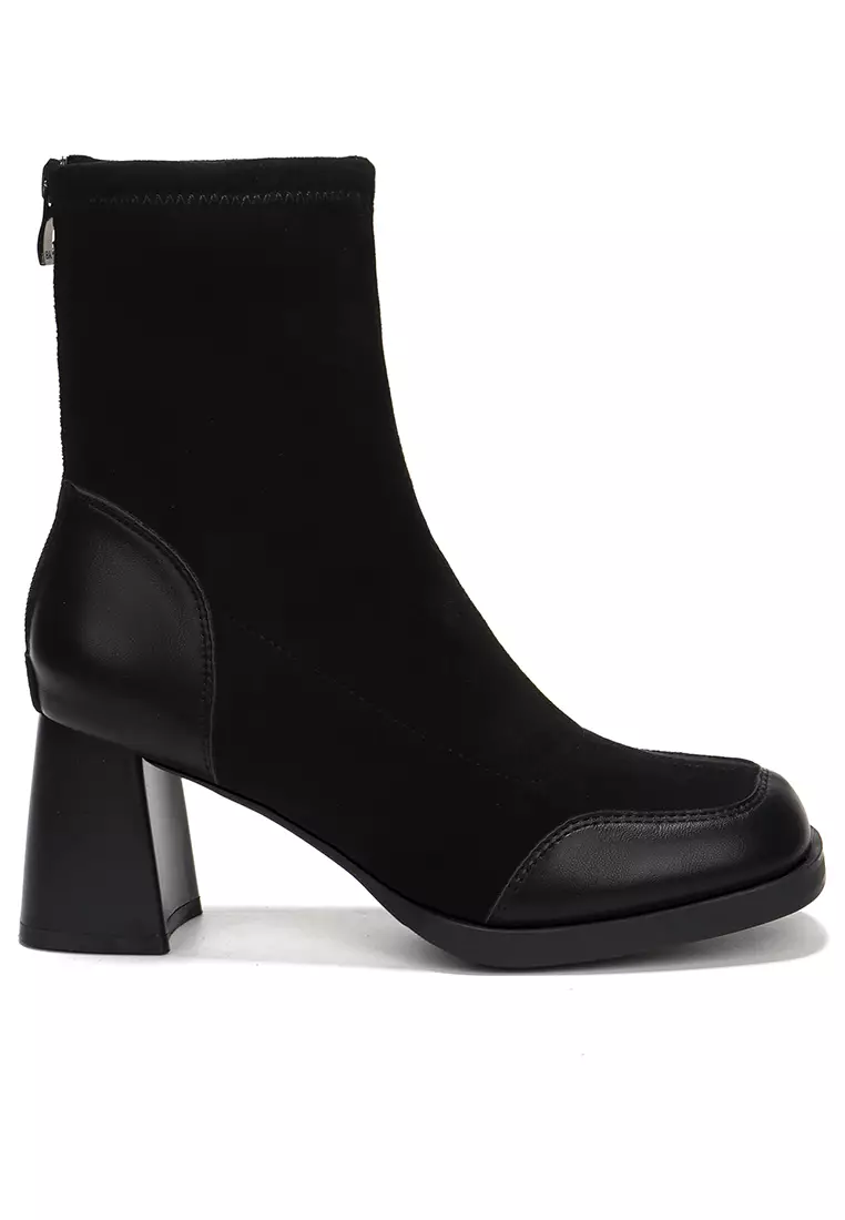 Discount on Twenty Eight Shoes  shoes - SKU: 6.5CM Suede Patchwork Ankle Boots BY8365-32