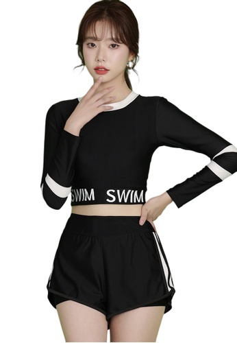 A-IN GIRLS black (2PCS) Black Sports Split Swimsuit 0FF13US8BB1E14GS_1