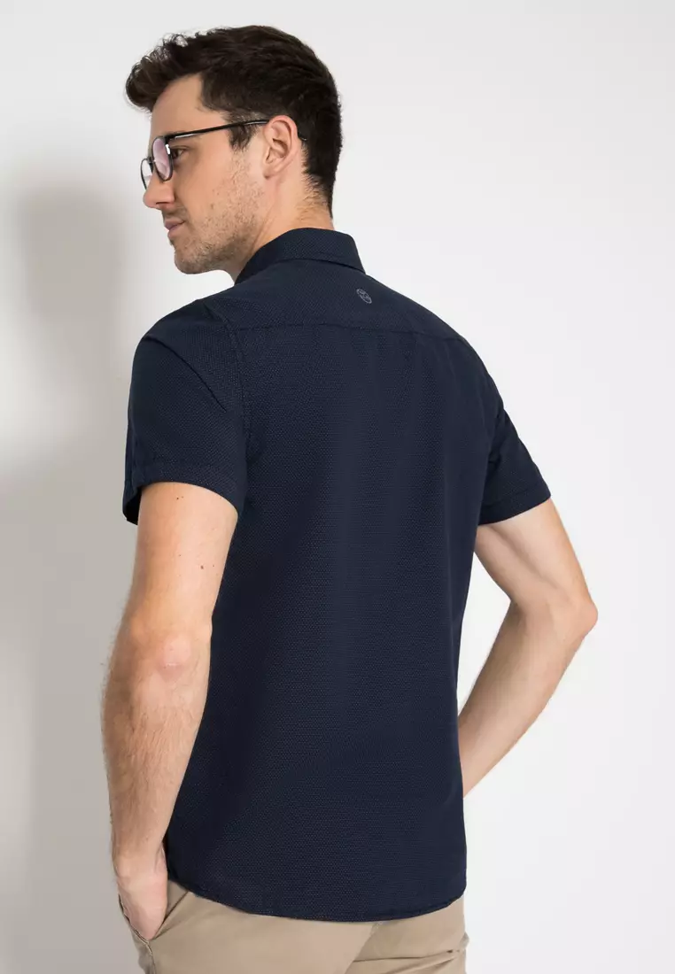 LGS - Kemeja Casual Pria - Slim Fit - Navy - JSH.391.S1077F.831.C