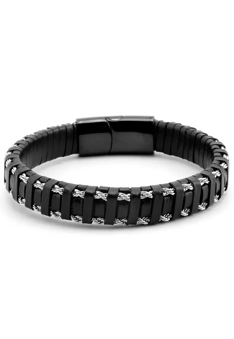 Mens black top diamond bracelets