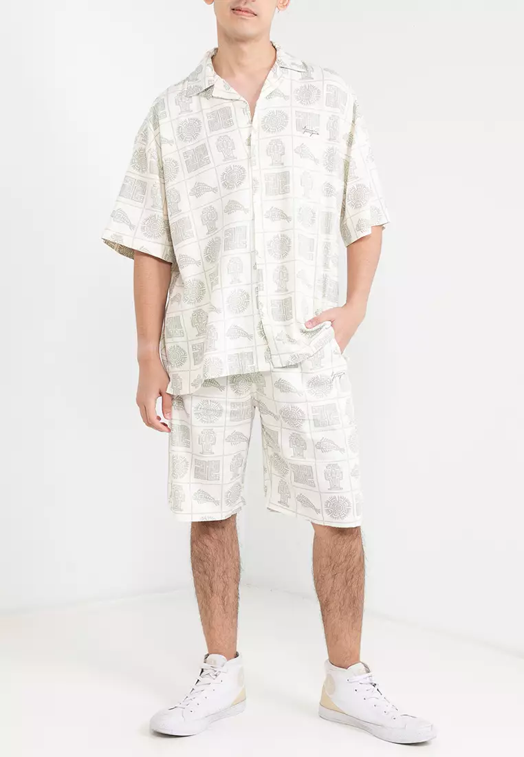 Printed Linen Resort Shorts