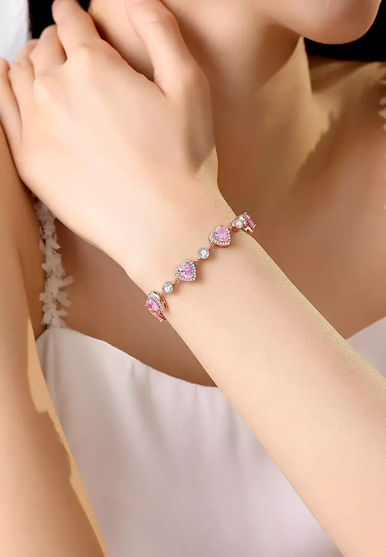 Gelang Wanita Berlian Perhiasan Original Elegan Korea Style Anti Pudar Gelang Cewek rose