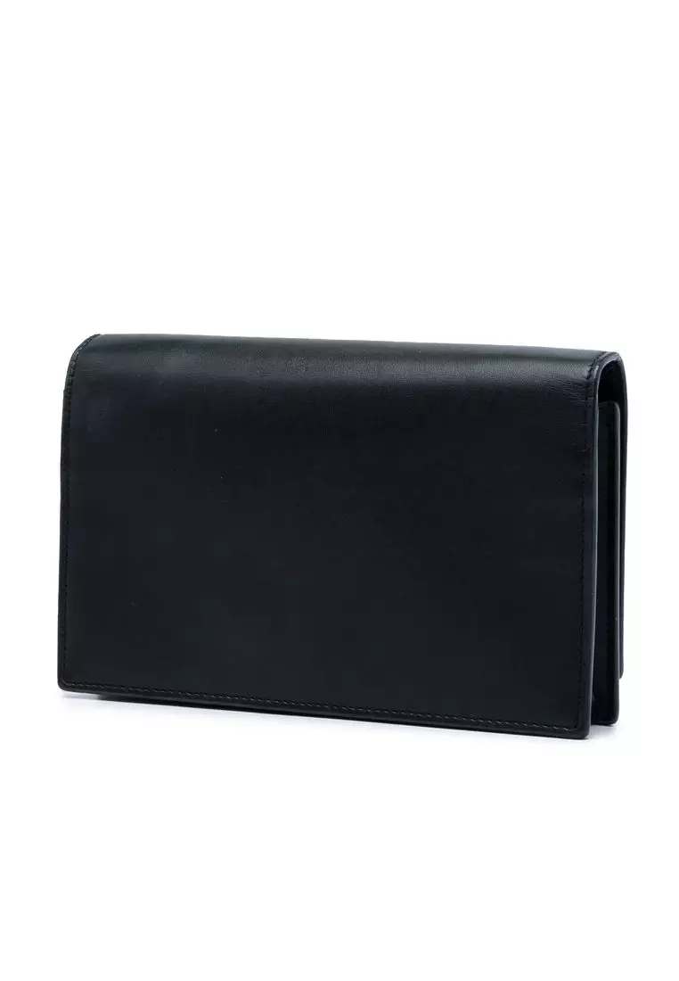 Pre-Loved Saint Laurent Smooth Calfskin Monogram Kate Tassel Chain Wallet
