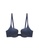 ZITIQUE blue Women's American Style 3/4 Cup Lace-trimmed Underwire Push Up Striped Lingerie Set (Bra And Underwear) - Blue 8C9A5US52B64B3GS_2