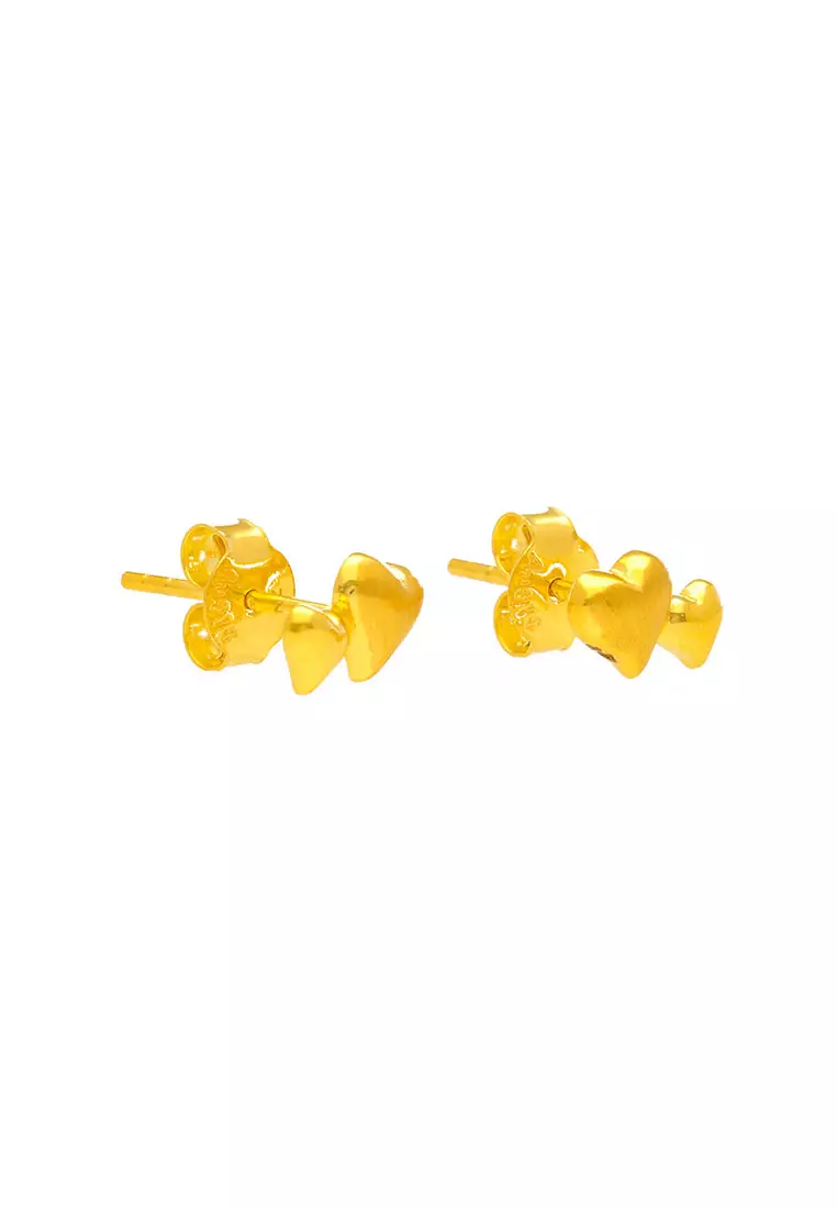 Gold top cherry earrings