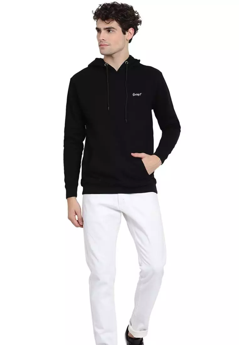 Mens Hardcore Skull Graphic Print Black Cotton Relaxed Fit Training Hoodie