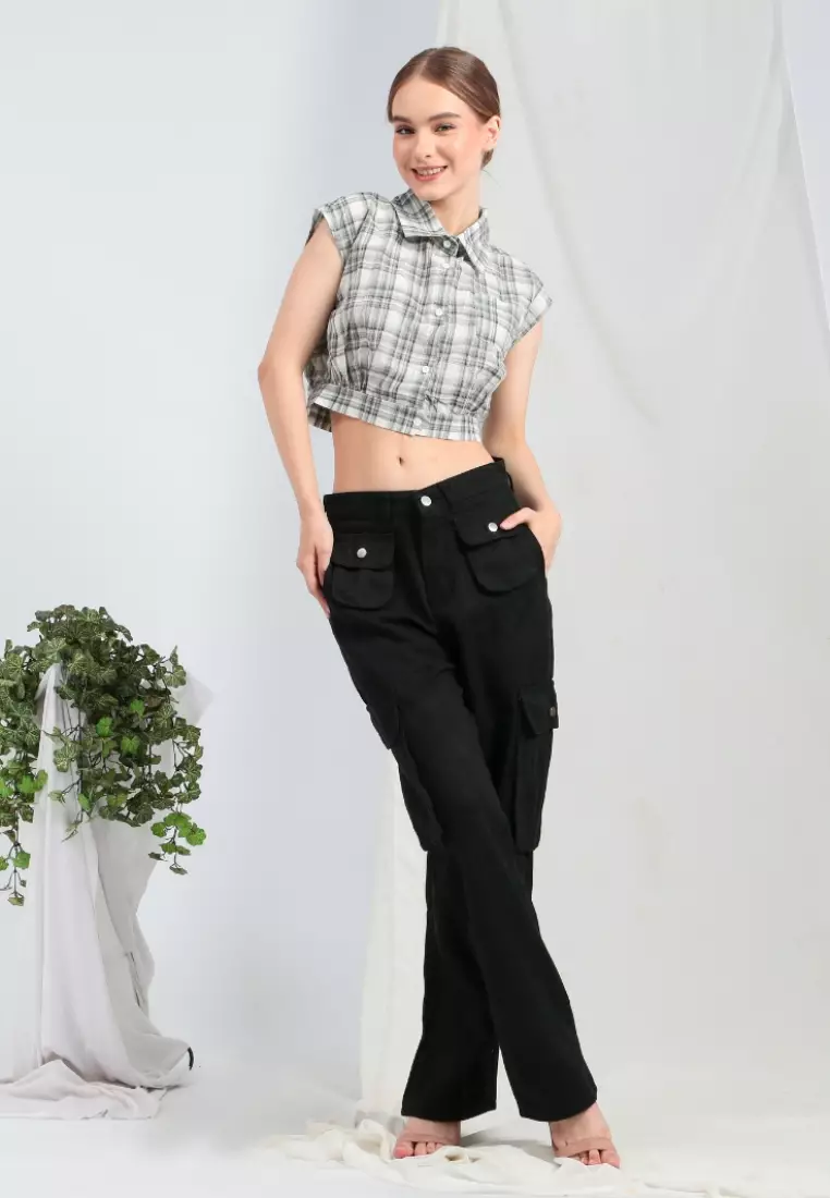 Leonar Cargo Jeans in Black