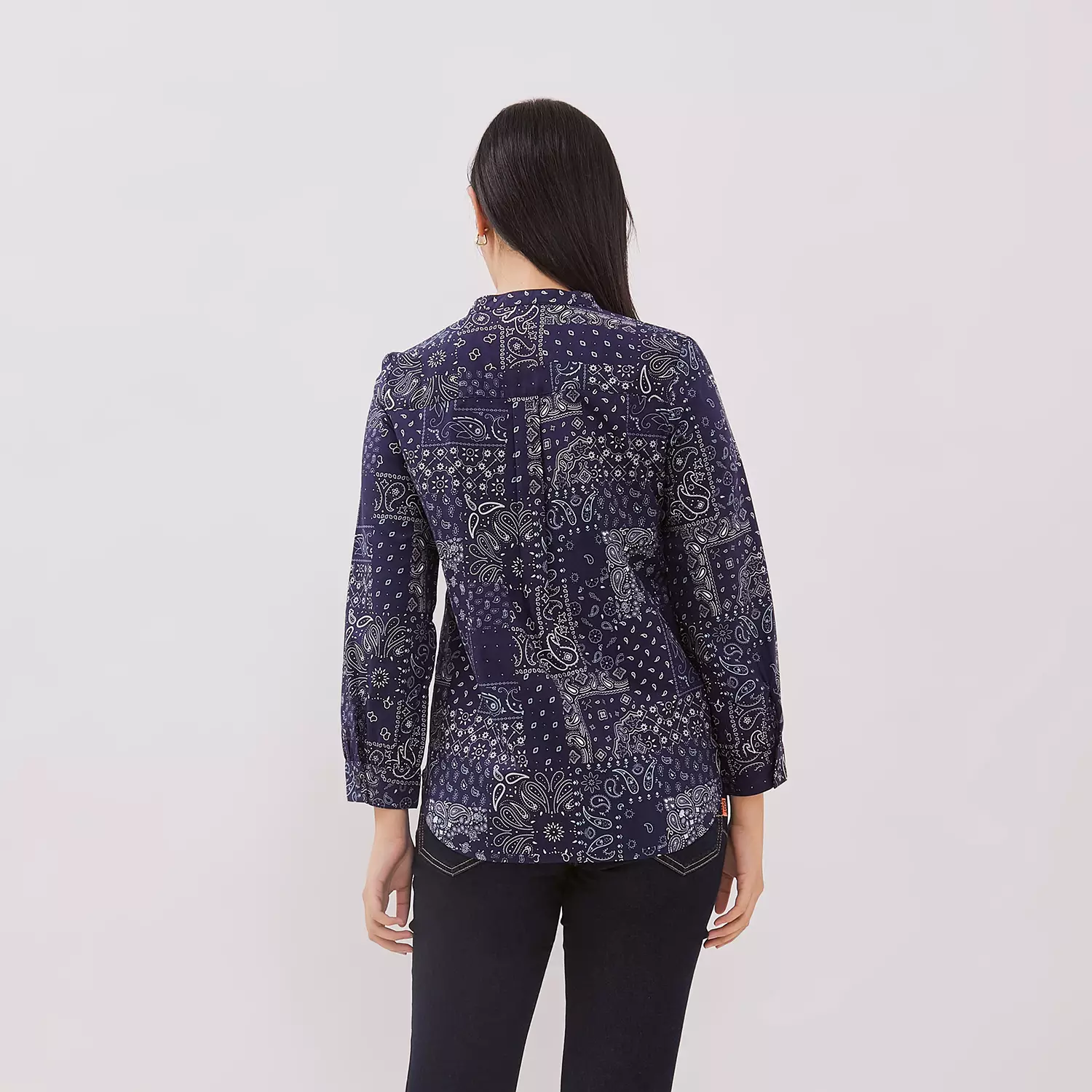 DUST Blouse Kamaya Abstrak Navy Comfease (D.116473)