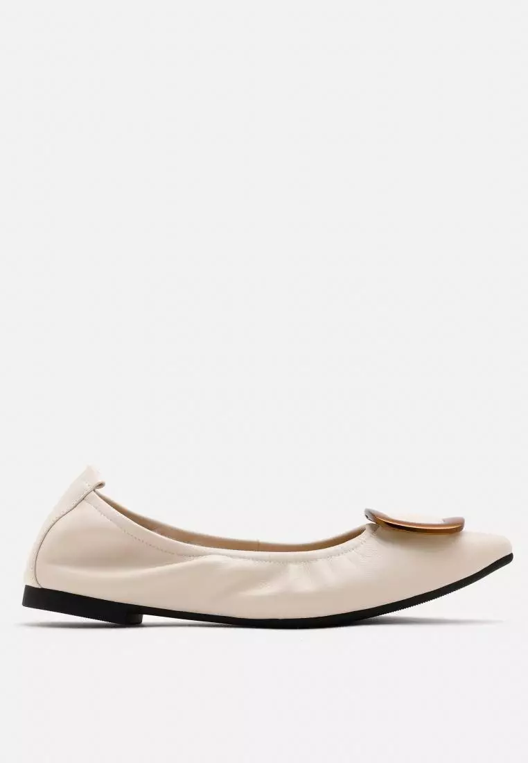 Discount on Pazzion  shoes - SKU: Gilda Brass Pointed Toe Flats