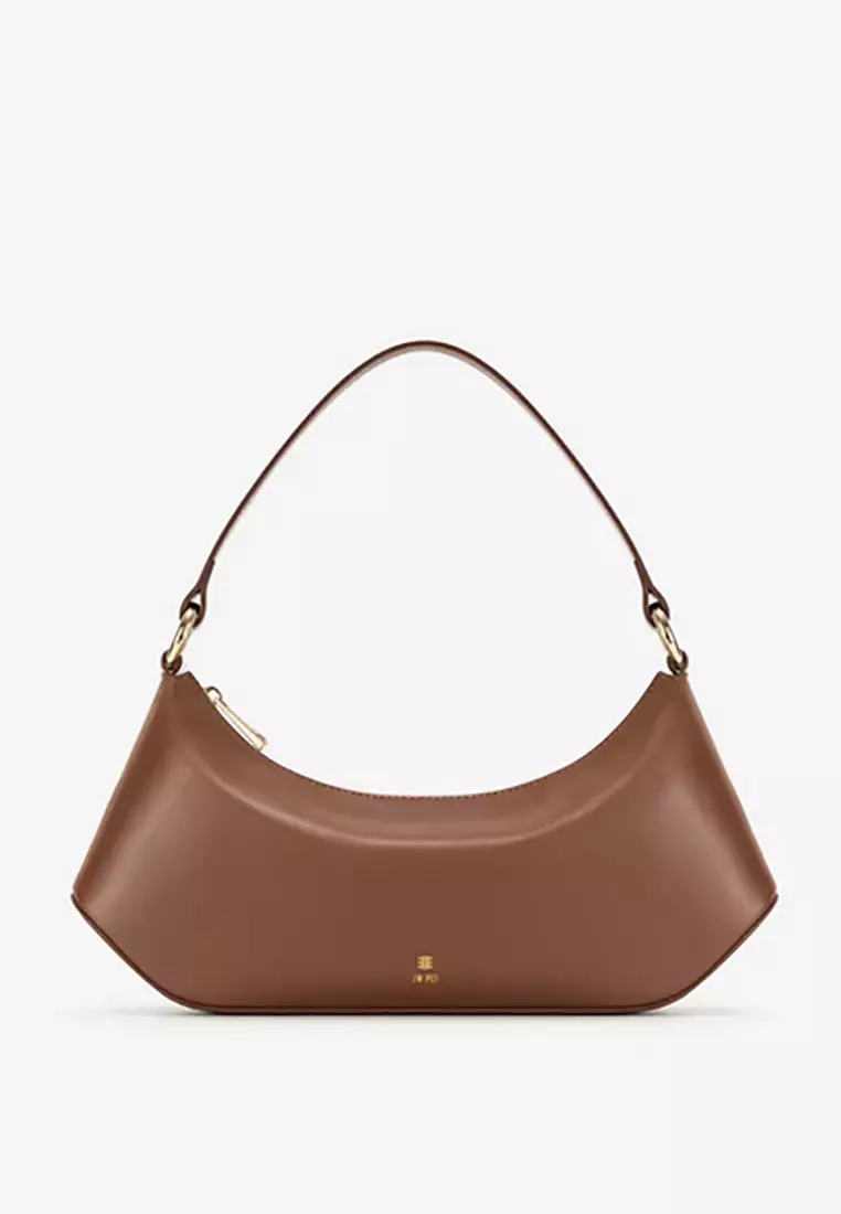 JW PEI Vegan Leather Gabbi Ruched Hobo Handbag - NUTELLA Color