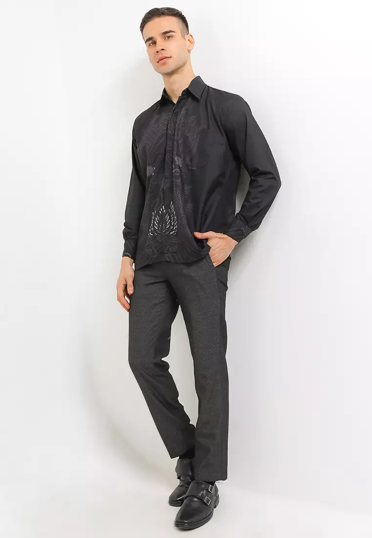Pusoko Kemeja Batik Exclusive Premium Pria Casual Modern Lengan Panjang