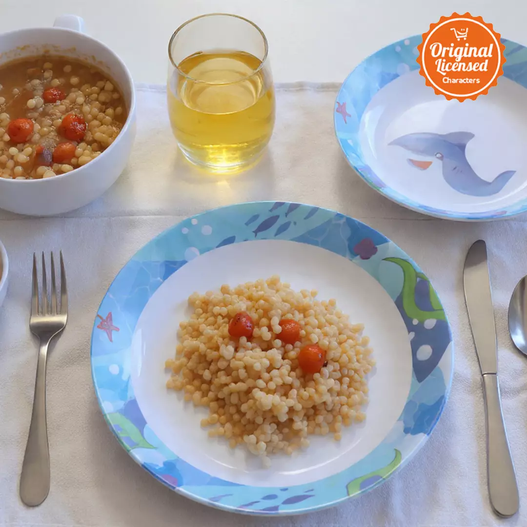 Piring Makan Anak Melamin 22 cm Karakter Hewan Lucu Sparky