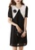OUNIXUE black Elegant Lapel Bubble Shoulder Chiffon Dress C2013AA679DE1BGS_1