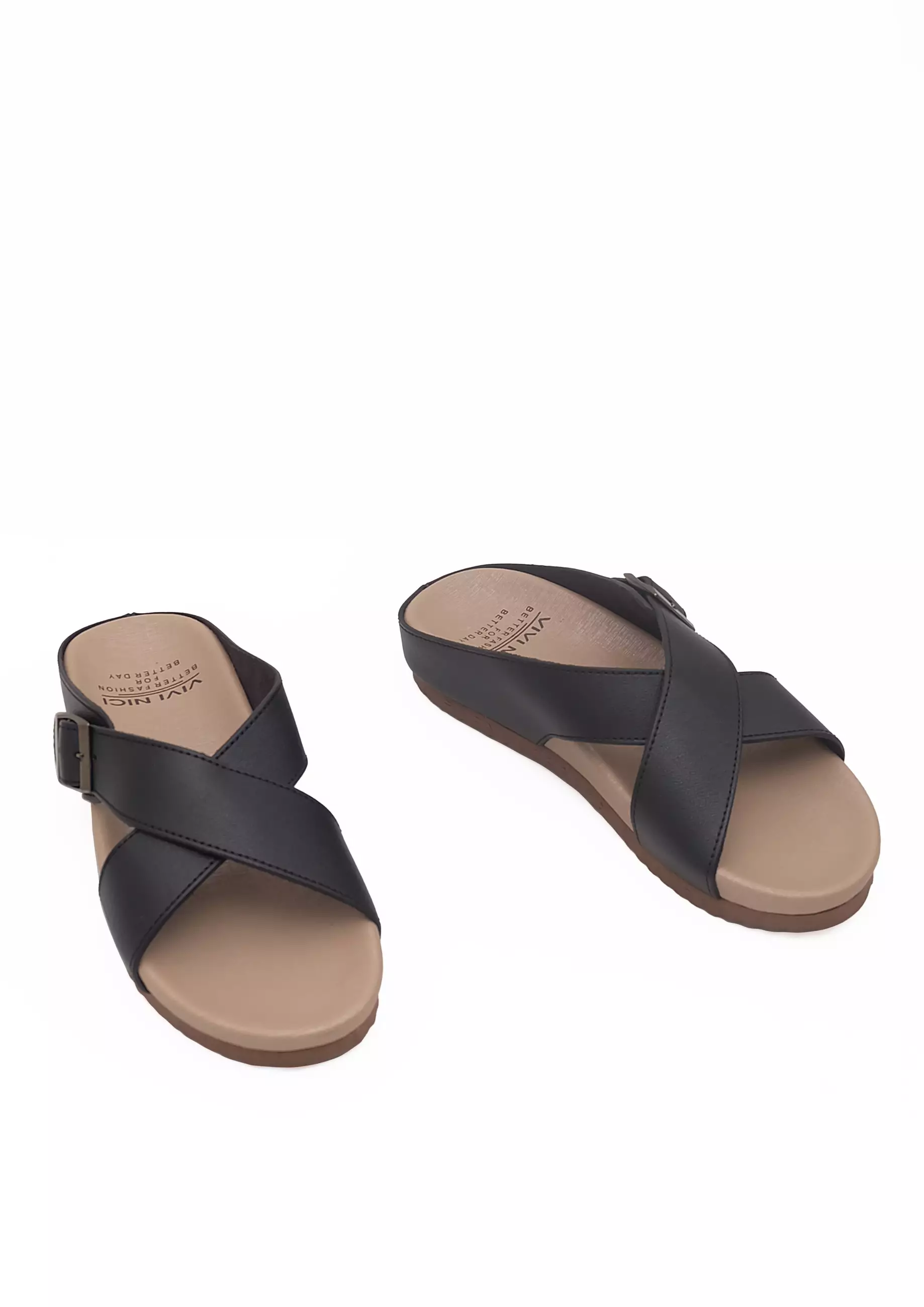 VIVI NICI - Kaiya Sandal Wanita Teplek Black