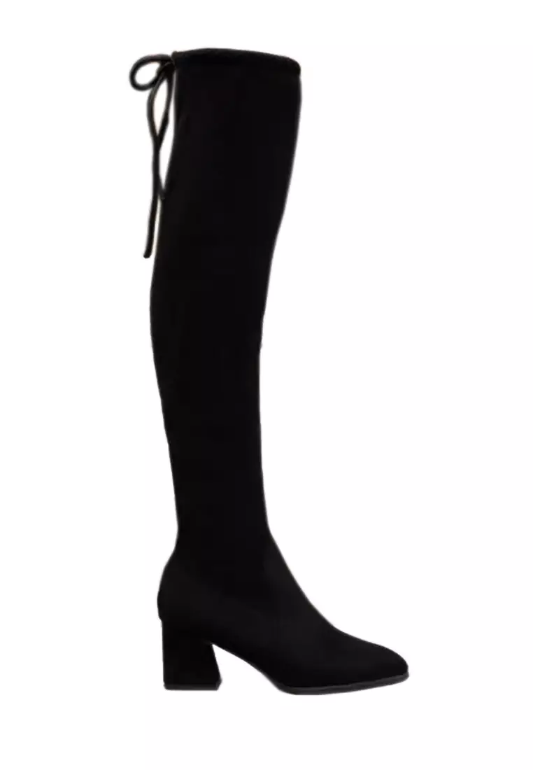 Discount on Twenty Eight Shoes  shoes - SKU: Trapezoid Mid Heel Pointed Toes Over Knee Boot Vb116