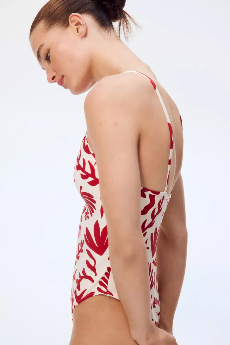 Padded-cup High Leg swimsuit