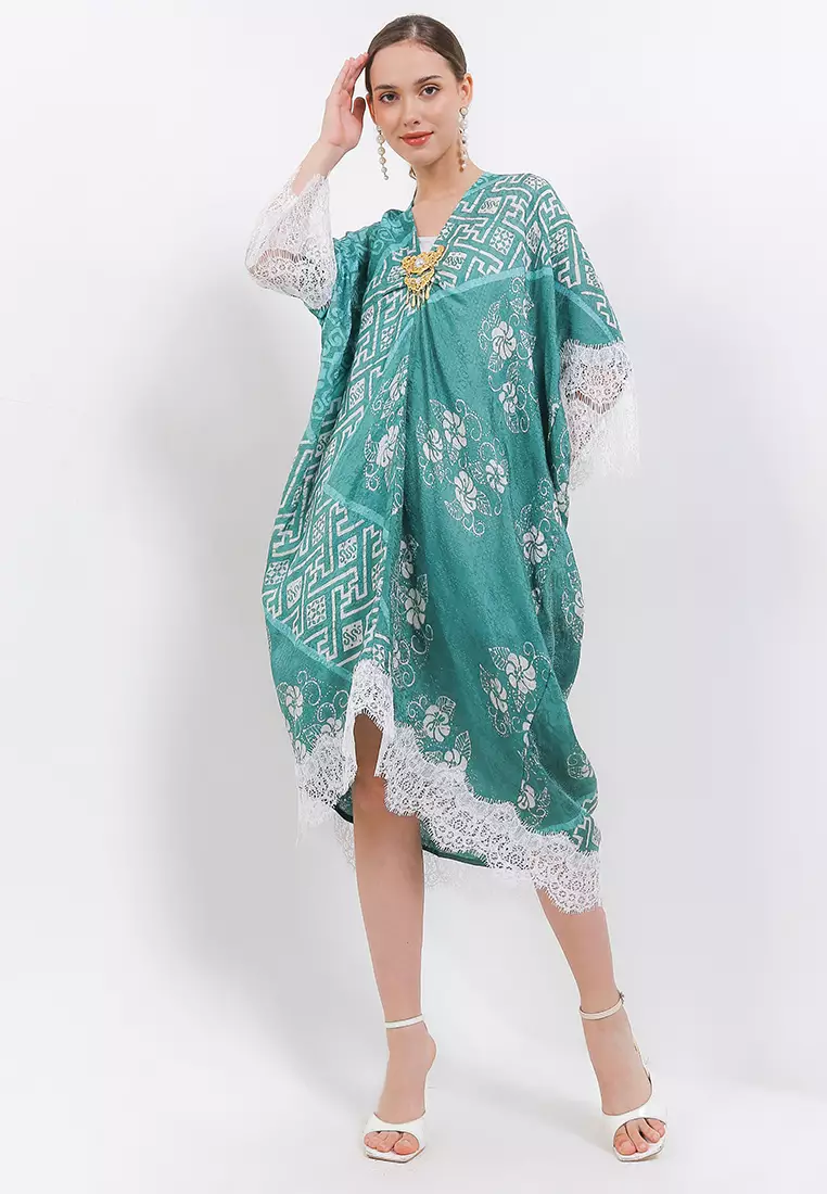 Batik Rizqina Rania Kaftan Batik Viscose Brokat Oversize NV