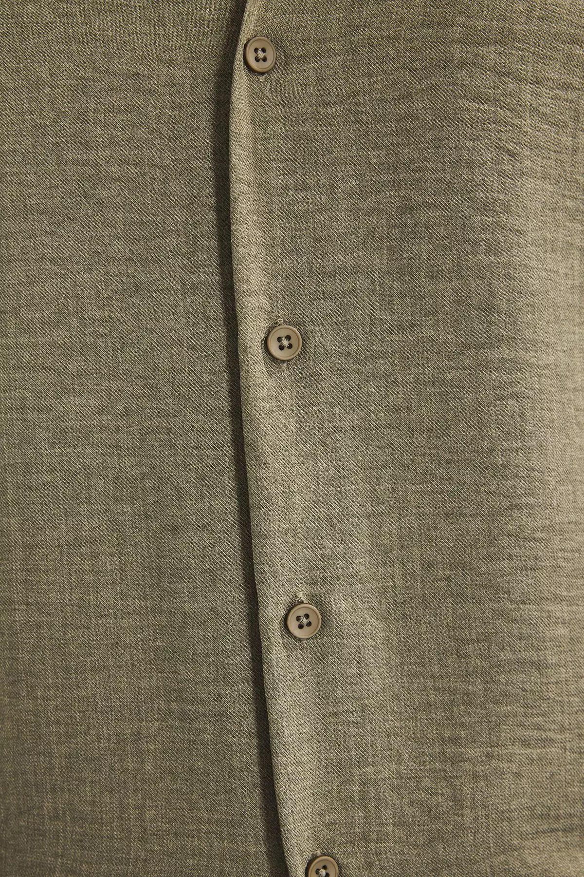 Khaki Regular Fit Linen Look Loose Loose Shirt TMNSS25GO00075