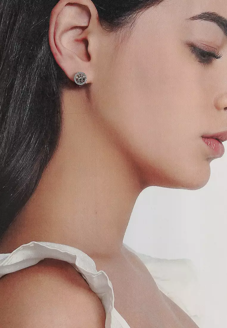 Tory Burch Miller Pave Stud Earrings For Women New Releases