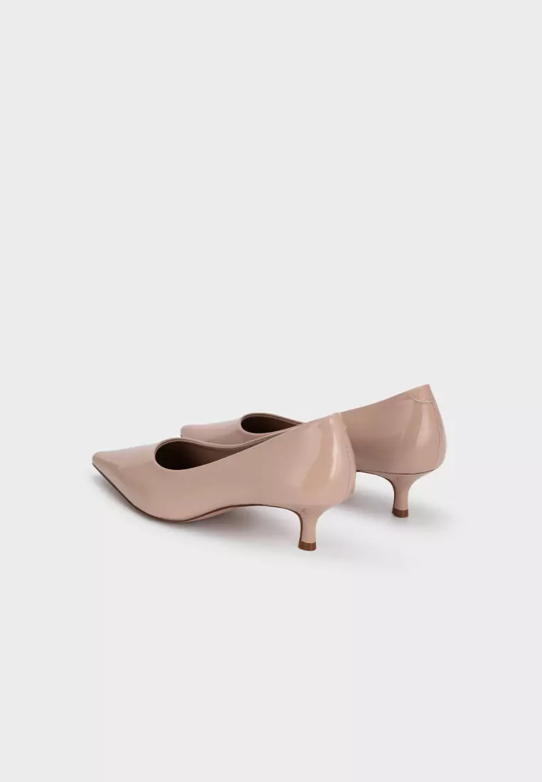 POINTY TOE WITH LEATHER INSOLE KITTEN HEEL PUMP
