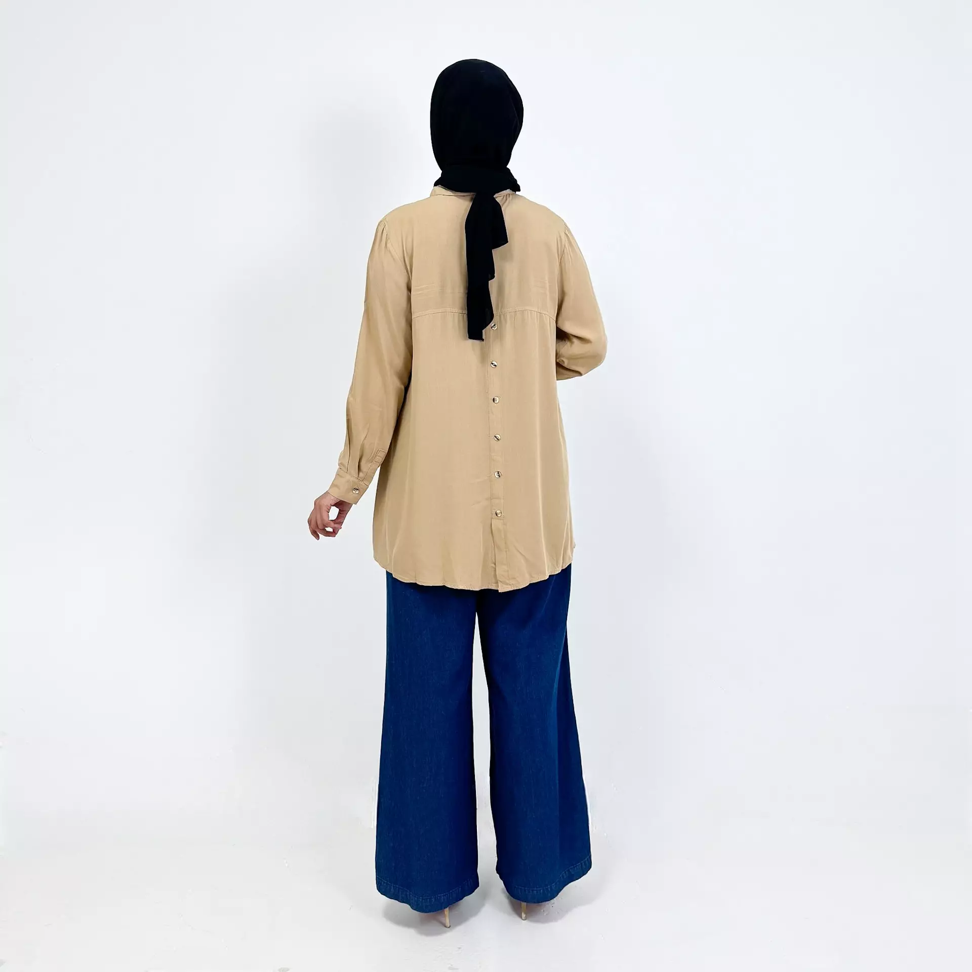 Cotton Blouse Elsa - Atasan Lengan Pangang Wanita BROWN