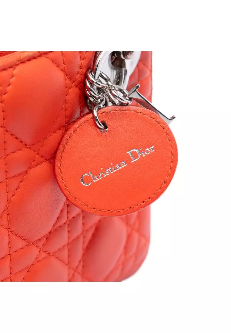Pre-Loved Dior Mini Lambskin Cannage Lady Dior