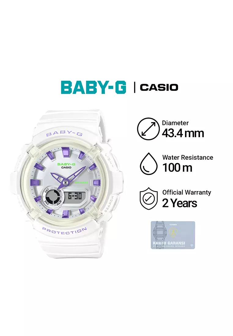 Casio Baby-G Jam Tangan Analog Digital Wanita - White - Resin Strap - BGA-280DN-7A