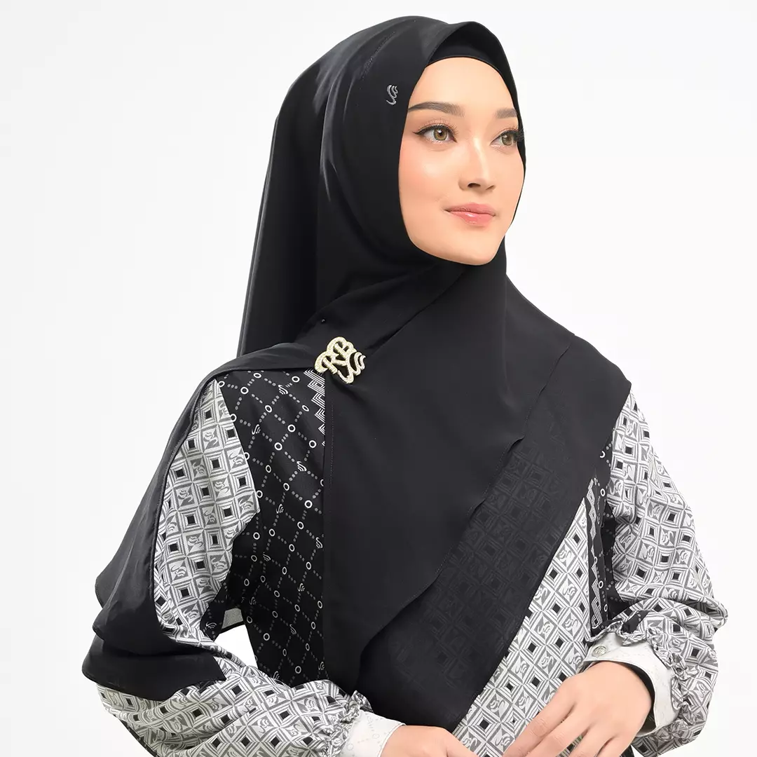 Rabbani - Kerudung Instan Muslim Wanita Dewasa Zetta XXL - Black