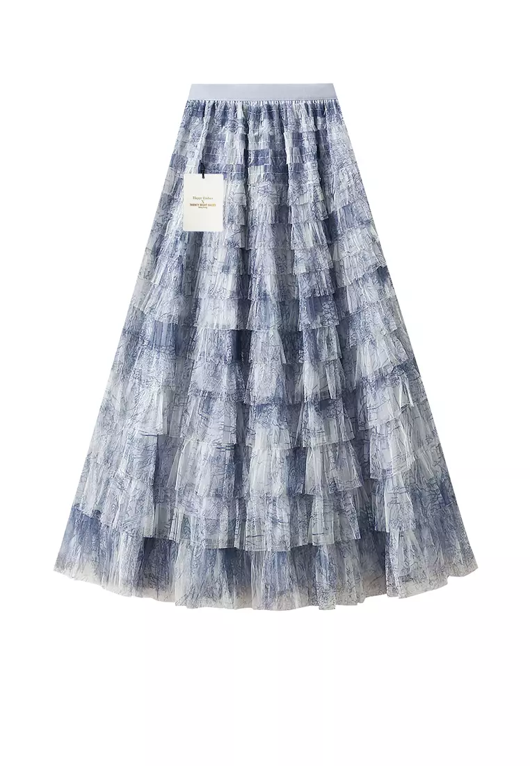 扎染網紗蛋糕裙 AF-0327