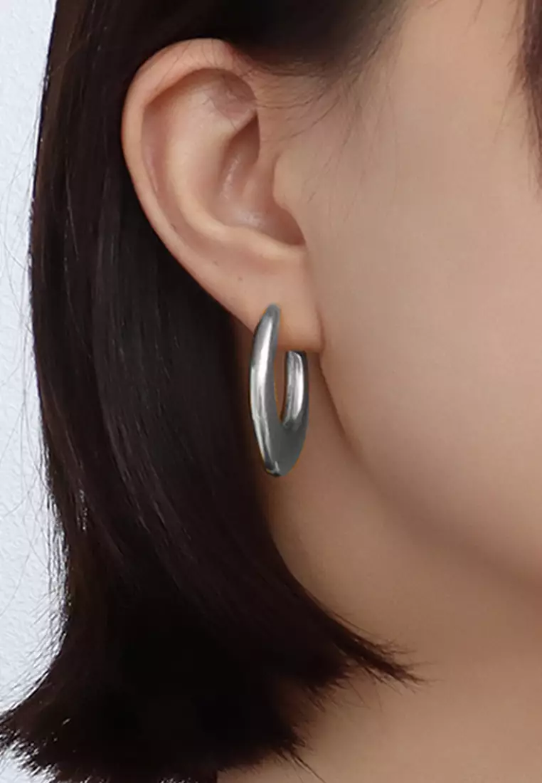 Sylvia White Gold Hoop Earrings