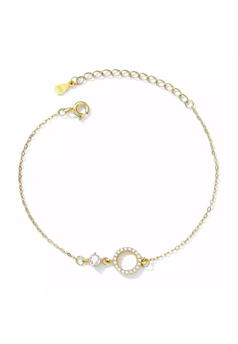 Solid Silver Circlet Gold Layered Bracelet